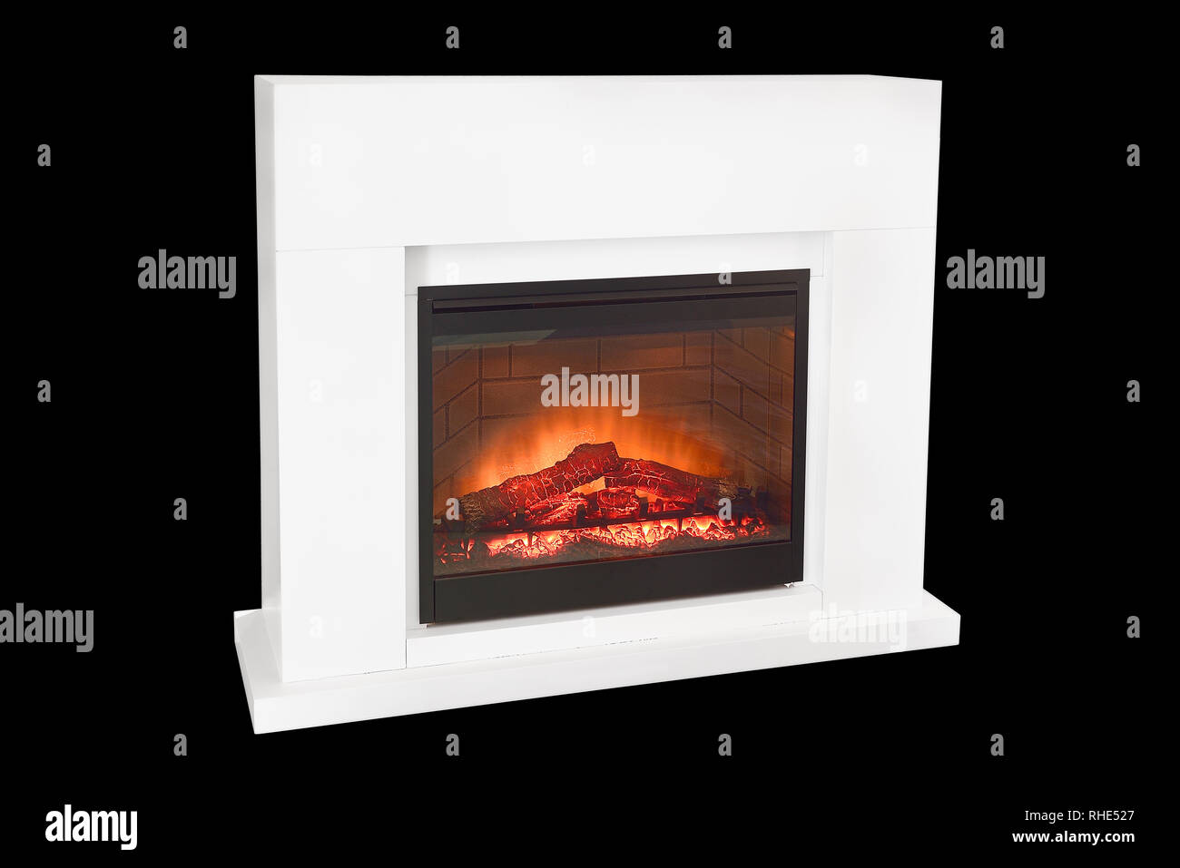 White Fireplace Flames Stockfotos und -bilder Kaufen - Alamy