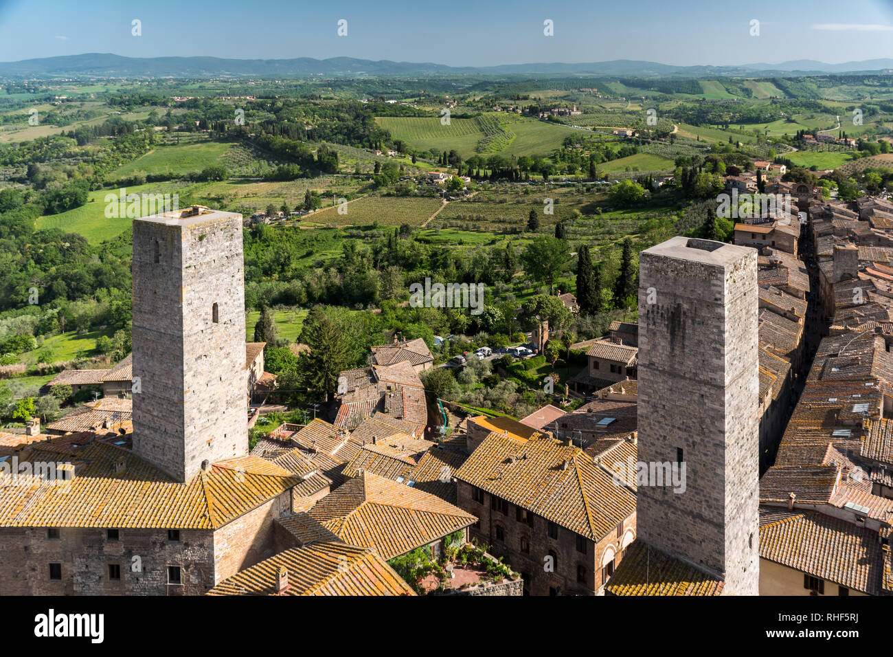 Die mittelalterlichen Türme von San Gimignano, der Stadt in der Toskana Stockfoto