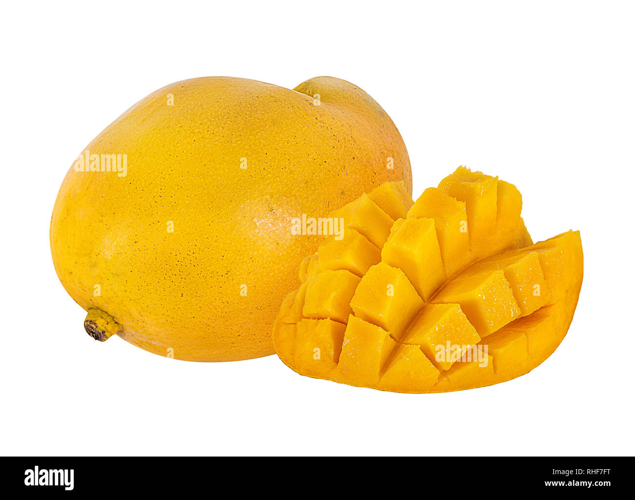 Mango-Frucht isoliert auf weißem Hintergrund Stockfoto