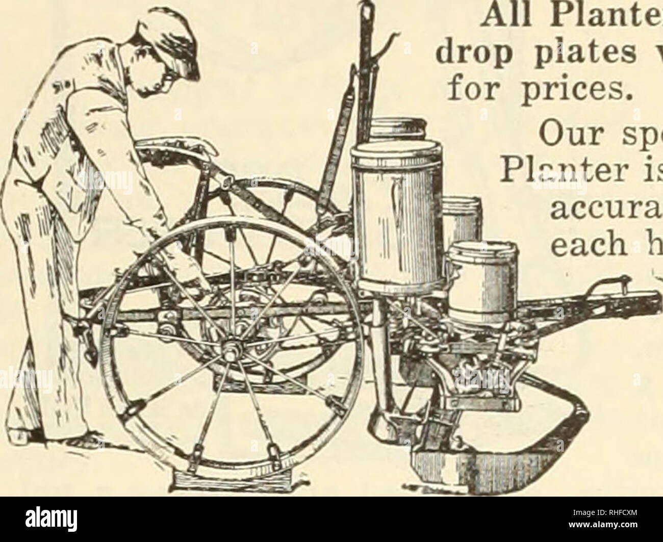. Bolgiano in Capitol City Seeds: 1938. Baumschulen (Gartenbau) Kataloge, Leuchtmittel (Pflanzen) Kataloge Kataloge; Gemüse; Garten Werkzeuge Kataloge; Samen Kataloge Kataloge; Blumen; Geflügel Ausrüstungen und Zubehör Kataloge. Hand und Energie Mais Shellers Nr. 3 einzelne Bohrung Maisrebler - $ 15,50 Nr. 7 Doppelloch Maisrebler - für Hand- oder Power - $ 34.00 Hebel Feed Cutter einfach, langlebig, stattlich, billig. Es verfügt über einen 11-Zoll tem-pered gebogenen Messer, die angepasst werden können, um den Verschleiß und damit auch eine perfekte Scherschnitt zu allen Zeiten. Preis - $ 7,25 Nr. Nr. 11 - 11 - Zweireihig Mais Pflanzmaschine Alle Pflanzmaschinen mit glat Stockfoto