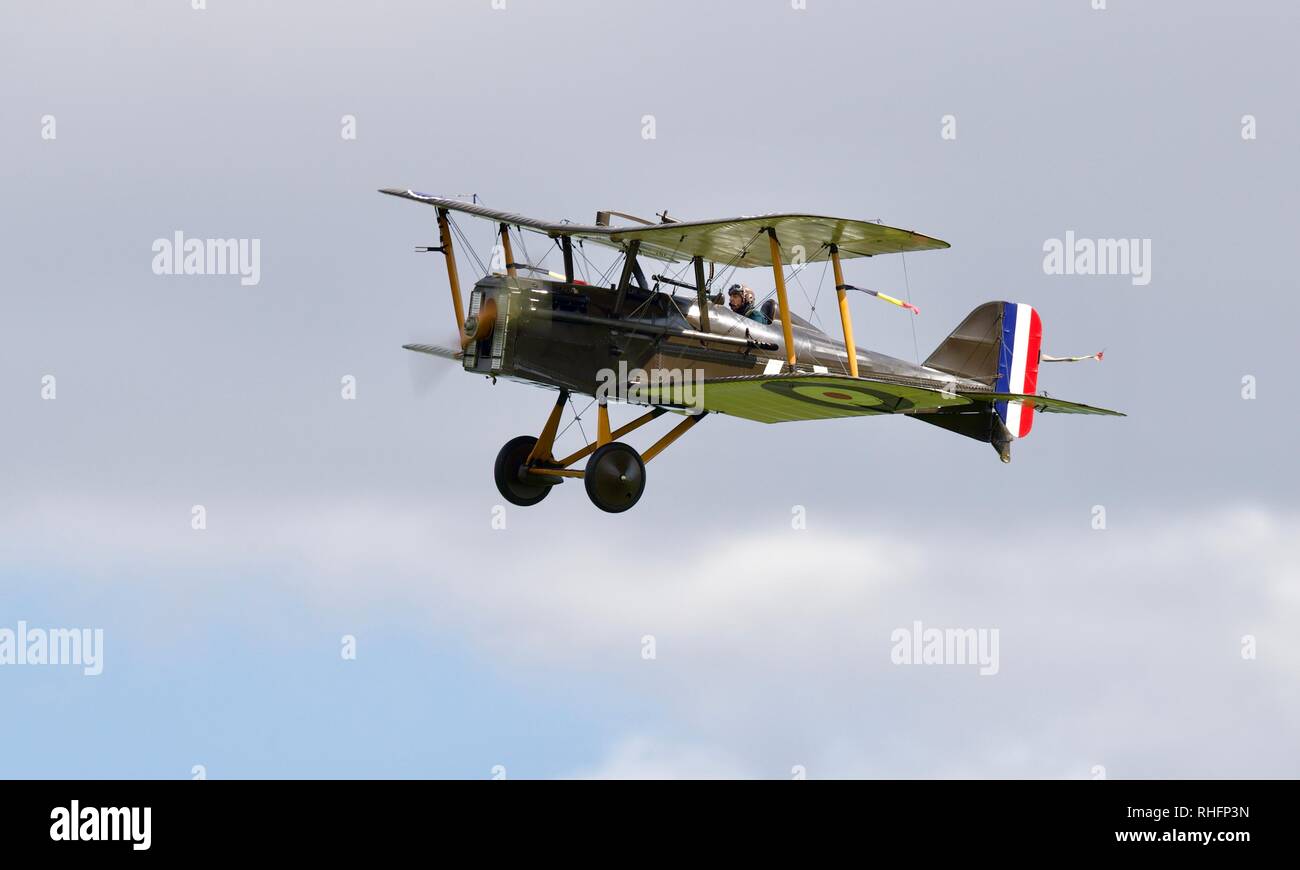 Royal Aircraft Factory S.E.5a Teil der Shuttleworth Collection und die letzten ursprünglichen flugfähig Weltkrieg 1 Flugzeuge mit einem Sieg bestätigt. Stockfoto