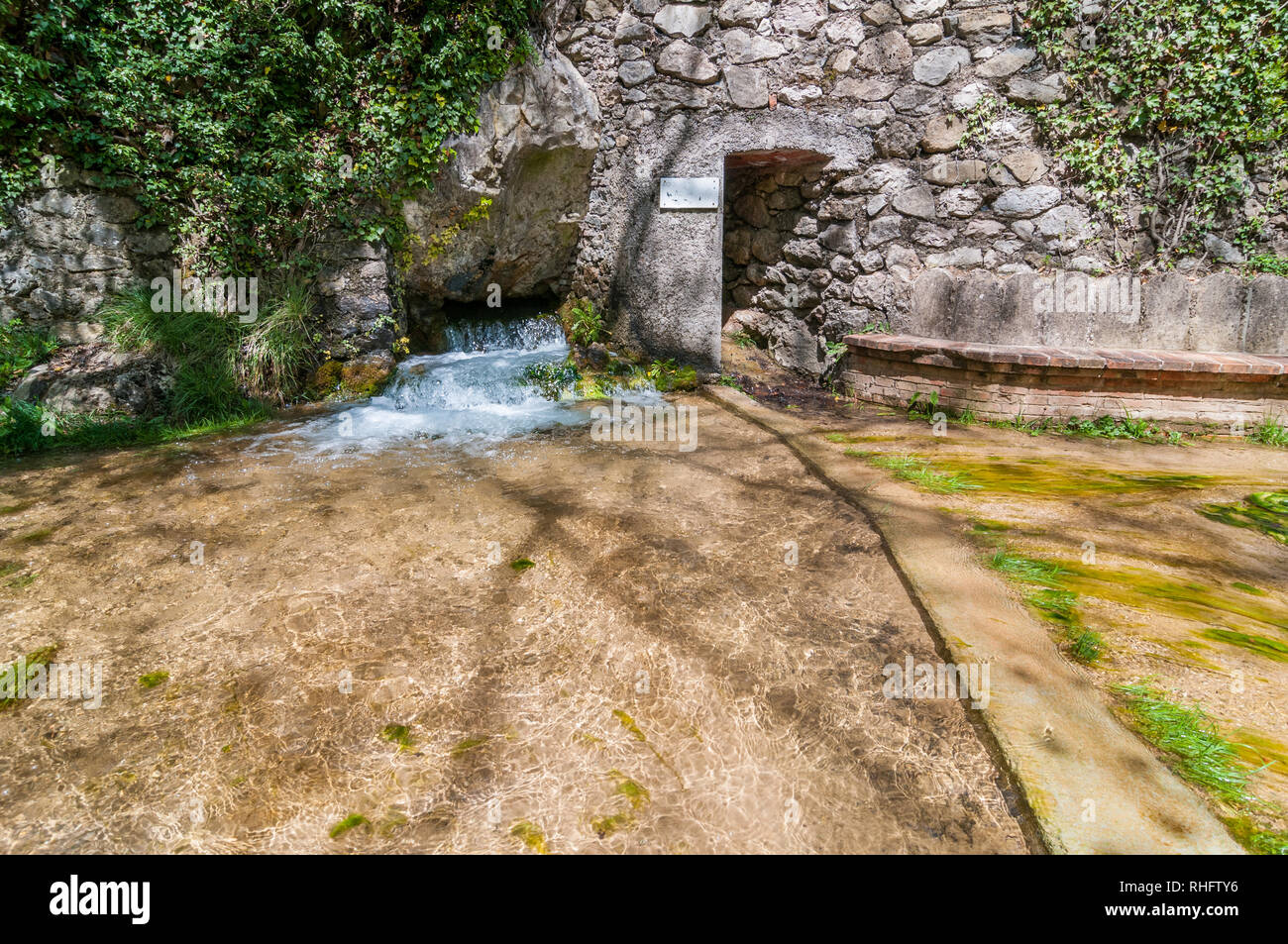 Picknickplatz, Font Negra, überschwemmten, Berga, Bergueda, Katalonien, Spanien Stockfoto