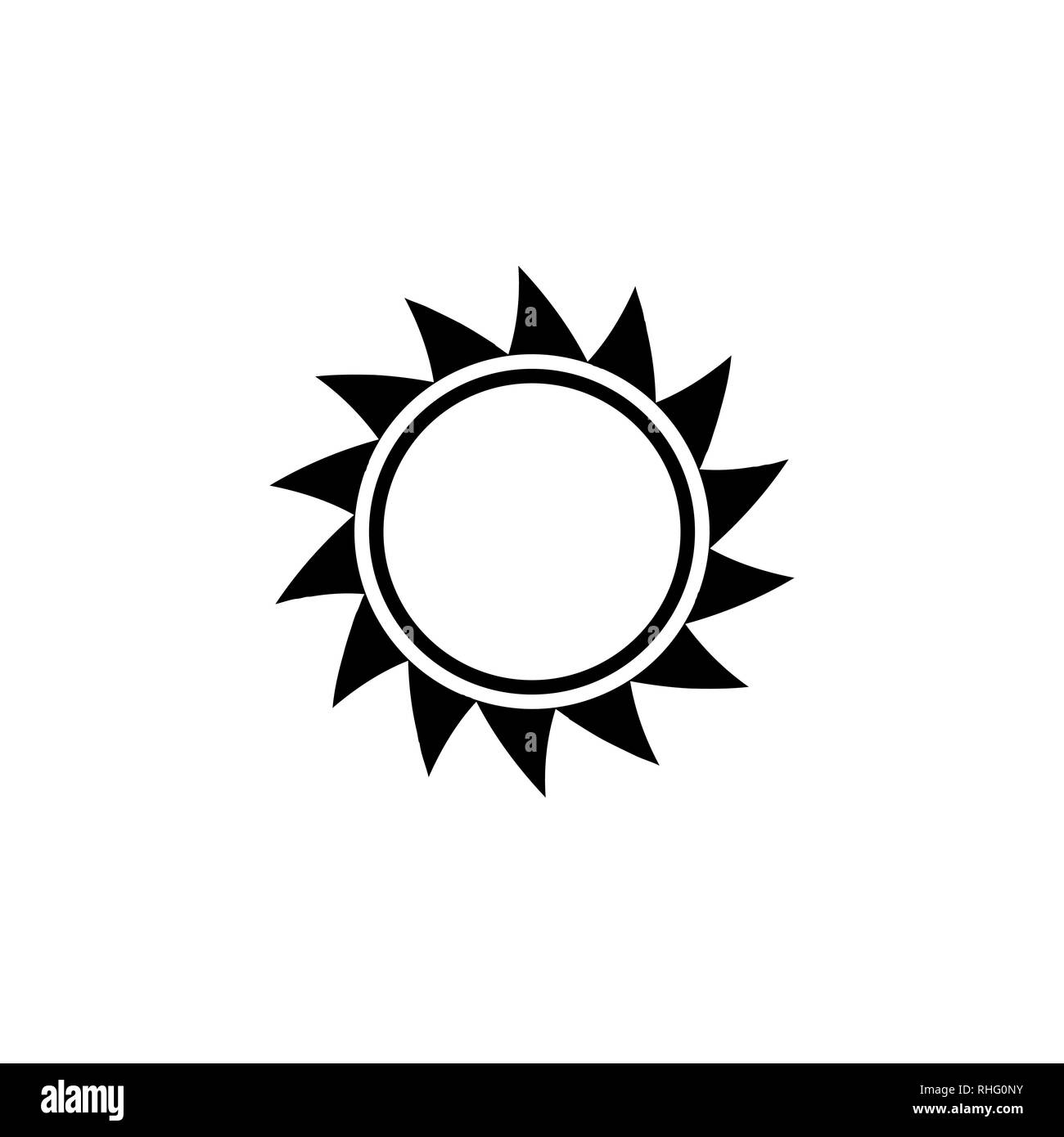 Sun vektor Symbol auf weißem Hintergrund. Stock Vektor