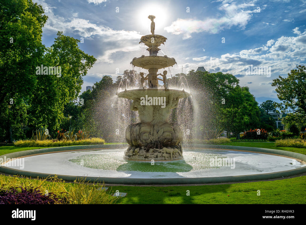 Brunnen in Carlton Gardens, Melbourne, Australien Stockfoto