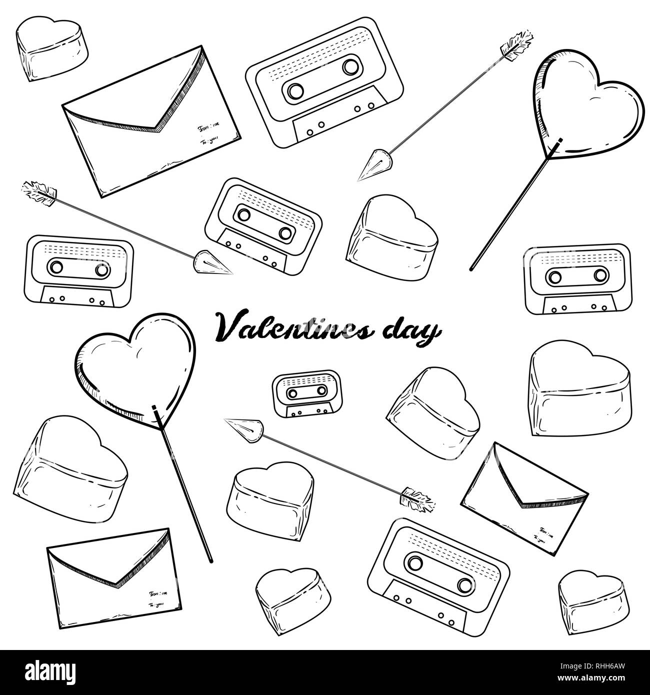 Einstellen der Valentinstag Symbole. Vector Illustration, EPS 10. Stock Vektor