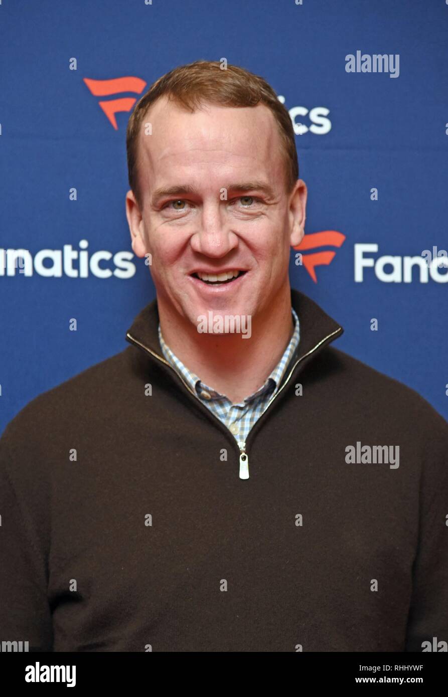 Atlanta, GA, USA. 2 Feb, 2019. Peyton Manning in der Ankunftshalle für Michael Rubin's Fanatiker Super Bowl LIII, College Football Hall of Fame, Atlanta, GA. Februar 2, 2019. Credit: Derek Sturm/Everett Collection/Alamy leben Nachrichten Stockfoto