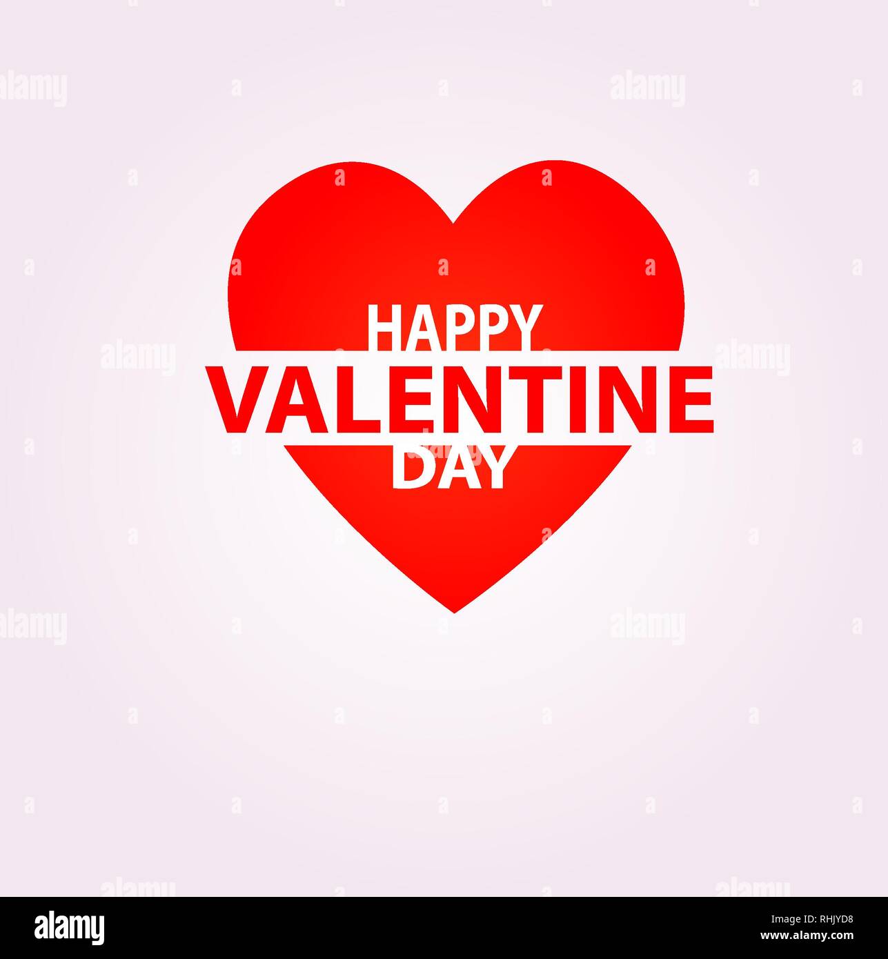 Happy valentine Day - Vektor-Design in rotem Herz mit Liebe Stockfoto