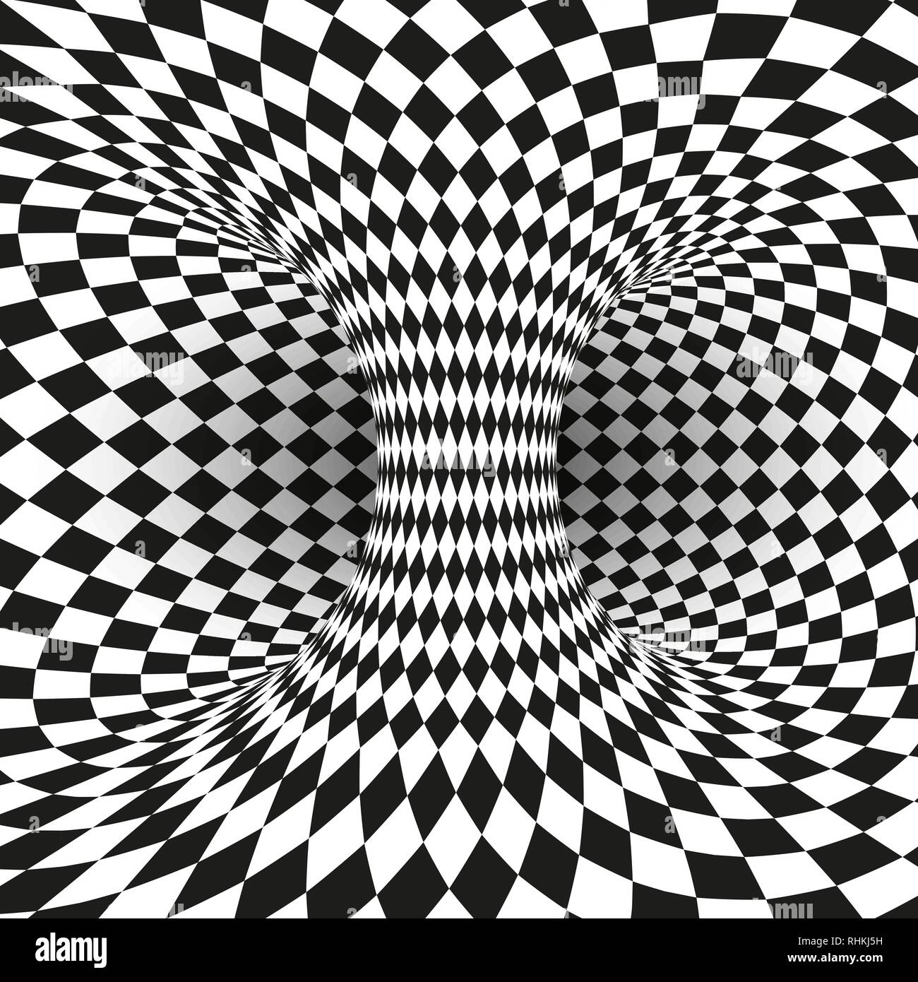 Geometrische quadratische Schwarze und Weiße optische Täuschung