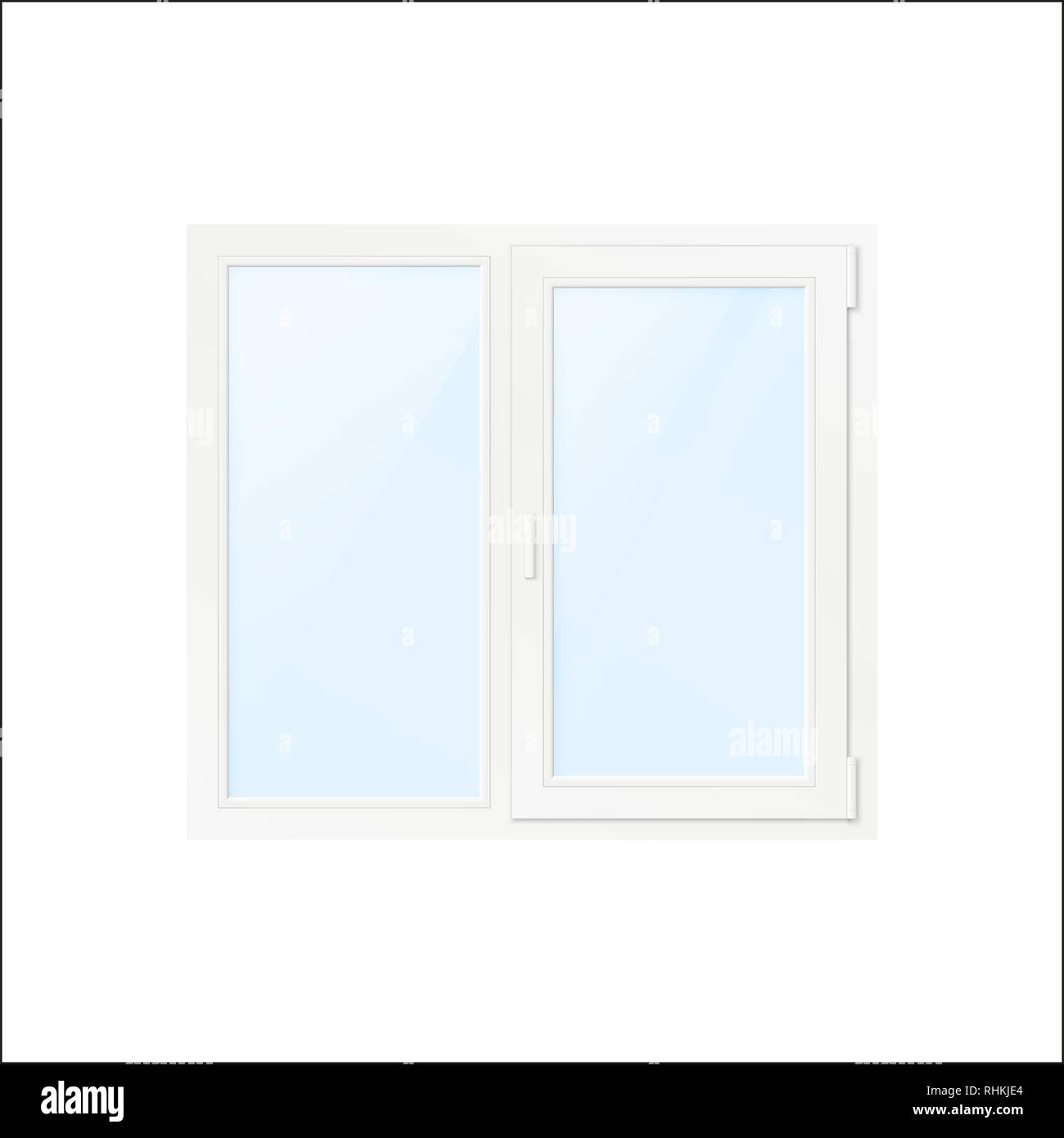 Weißer Kunststoff Fenster. Vector Illustration isoliert auf weißem Hintergrund Stock Vektor