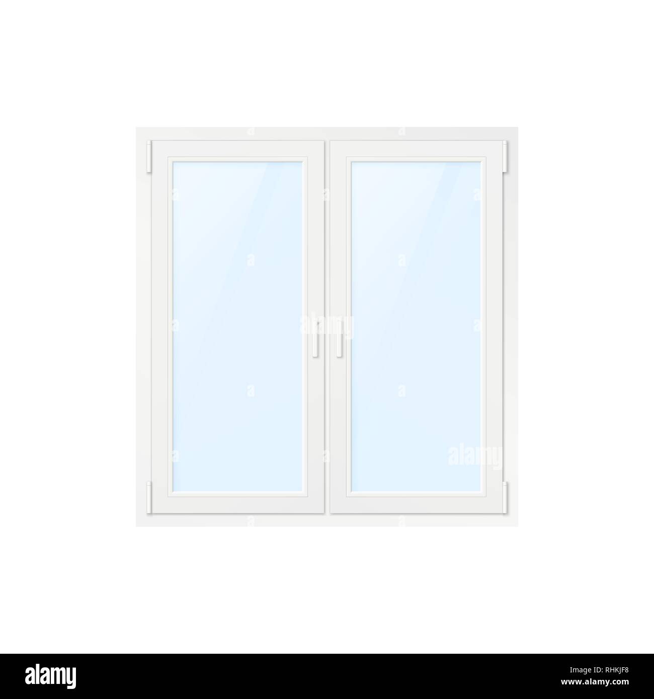 Weiß Büro Kunststoff Fenster. Vector Illustration isoliert auf weißem Hintergrund Stock Vektor