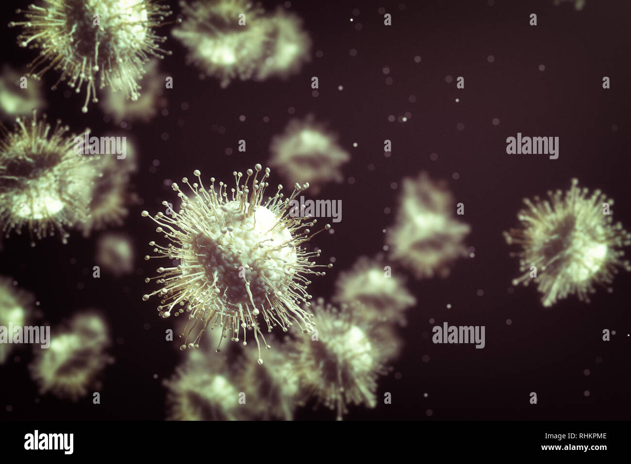 Infizierten Organismus kranke Zellen 3d-konzeptionellen Hintergrund Stockfoto