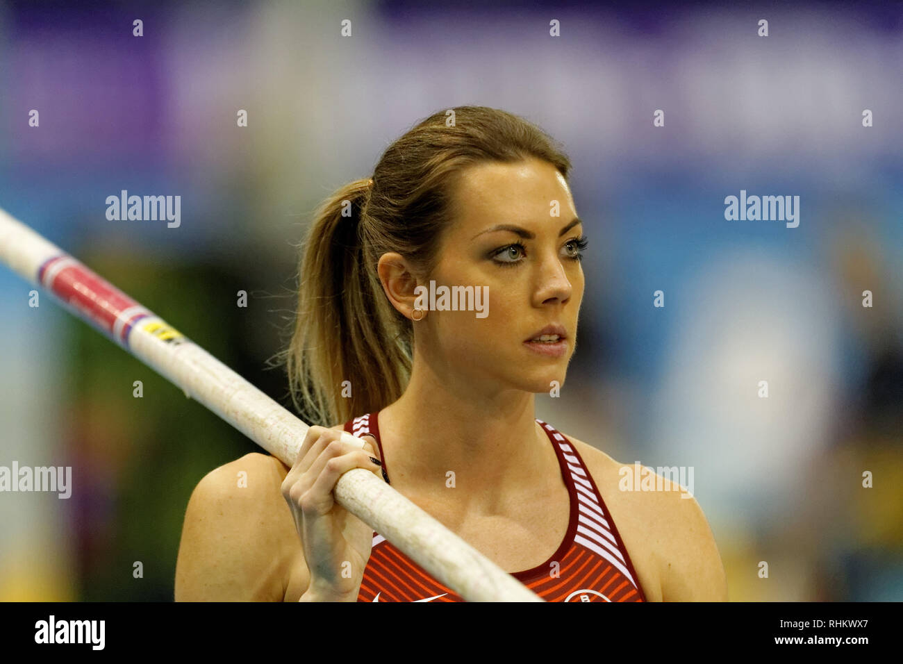 Katharina Bauer, GER, Stabhochsprung, an der IAAF indoor Meeting in Karlsruhe, Deutschland Stockfoto