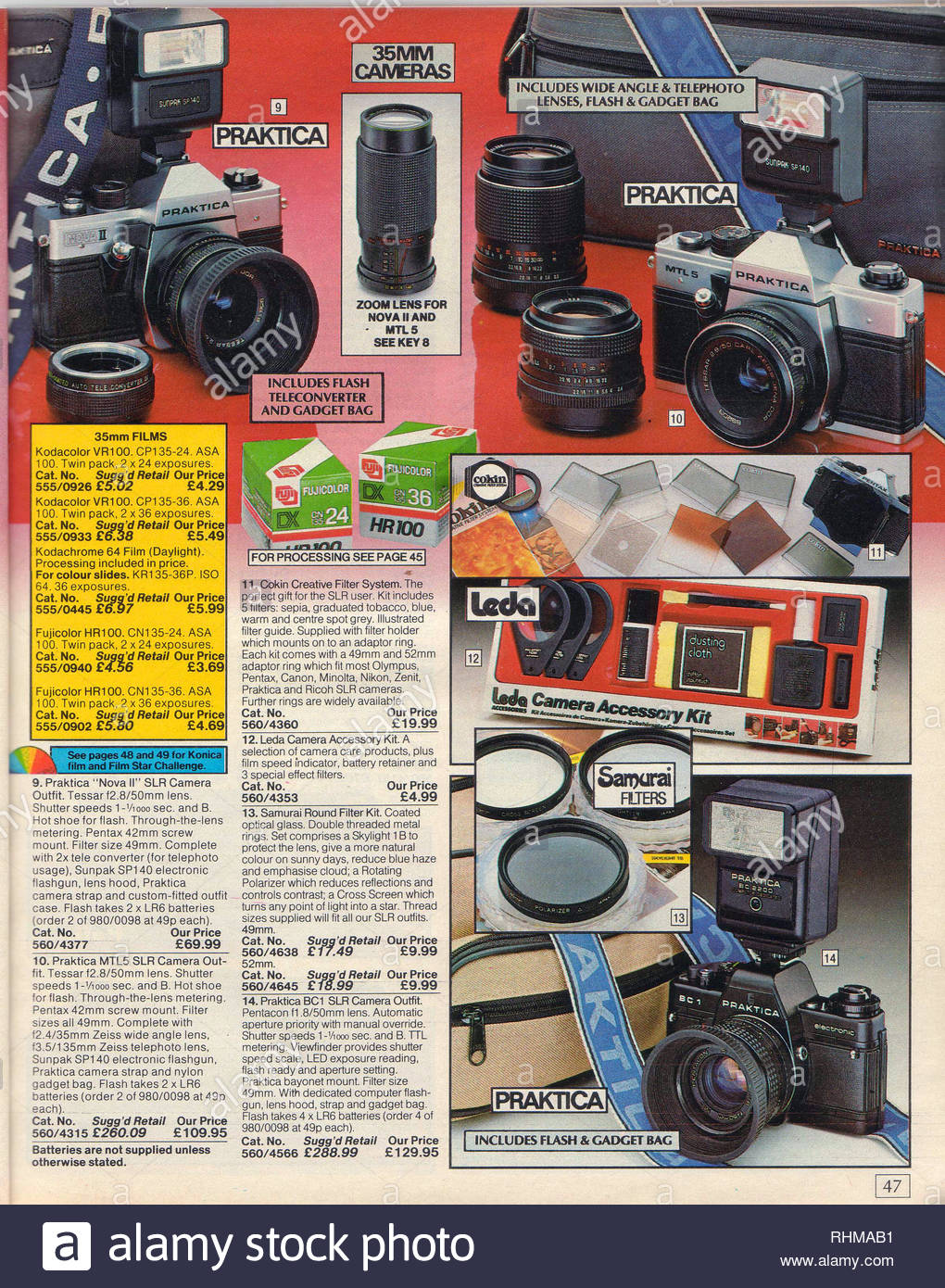 Vintage Kamera, Argos Katalog von 1985 Stockfoto