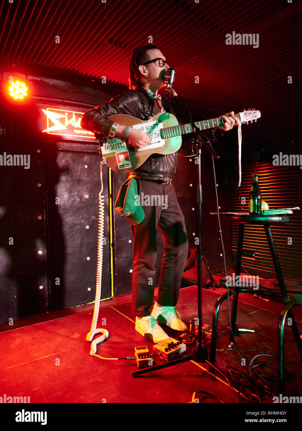 Micha P Hinson durchführen bei Sidecar Factory Club, Barcelona, Spanien. Foto: Mariano Anton. Januar 2019 Stockfoto