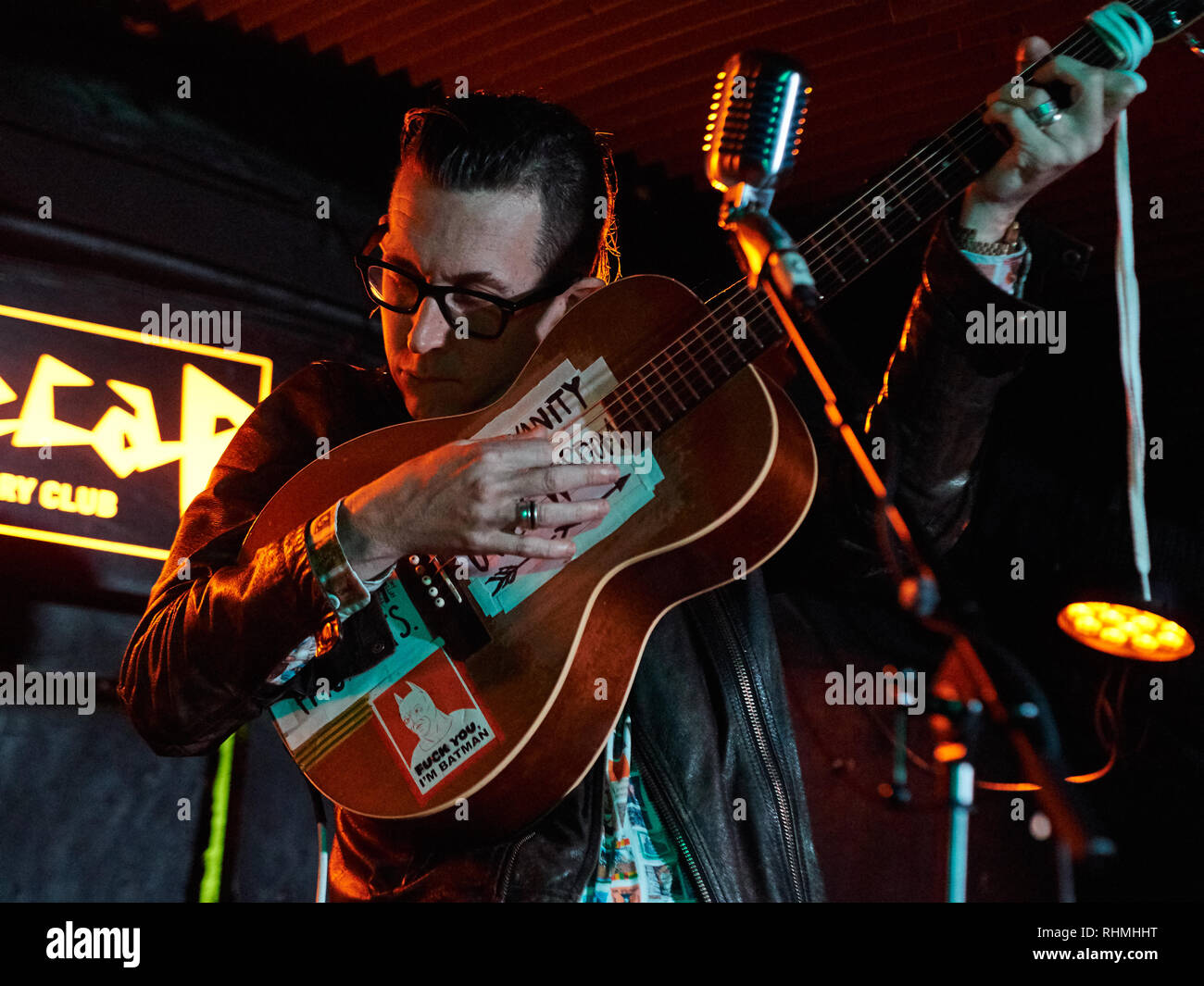 Micha P Hinson durchführen bei Sidecar Factory Club, Barcelona, Spanien. Foto: Mariano Anton. Januar 2019 Stockfoto