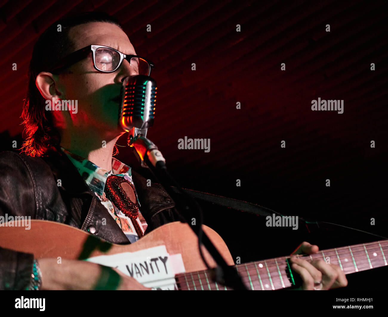 Micha P Hinson durchführen bei Sidecar Factory Club, Barcelona, Spanien. Foto: Mariano Anton. Januar 2019 Stockfoto