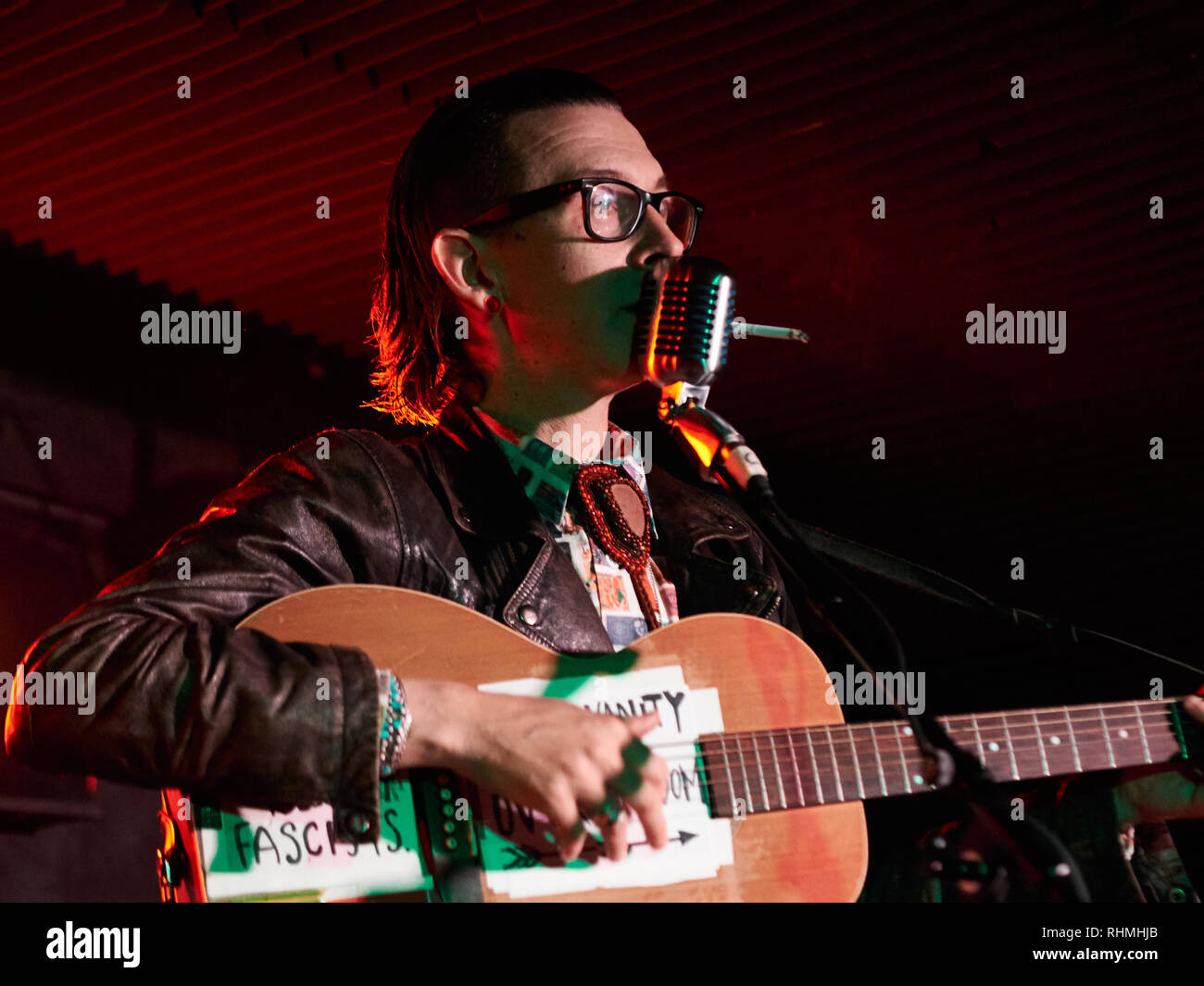 Micha P Hinson durchführen bei Sidecar Factory Club, Barcelona, Spanien. Foto: Mariano Anton. Januar 2019 Stockfoto