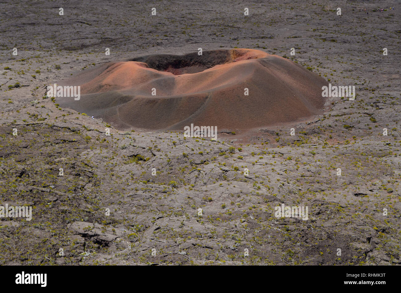 Formica Leo, eine kleine sekundäre Kegel innerhalb der riesigen Caldera des Piton de la Fournaise, ein aktiver Vulkan in Réunion Stockfoto