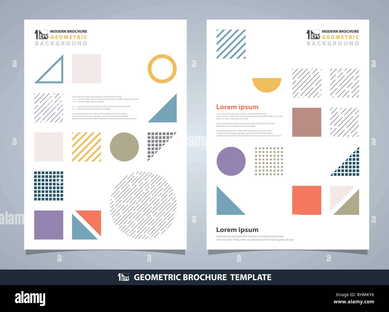 Abstrakte bunte geometrische Broschüre. Modernes Design von geometrischen Elementen. Platz für Sms für Kunst arbeiten. Sie können die Broschüre, Poster, Stock Vektor