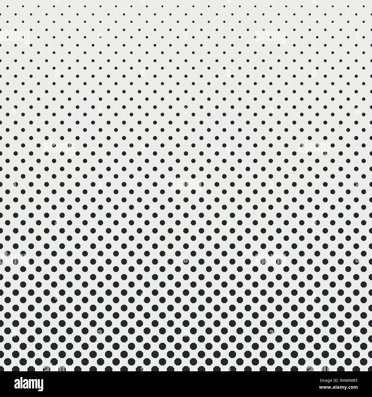Abstrakte hexagon Halbtonmuster Hintergrund schwarz und weiß, Vector EPS 10. Stock Vektor