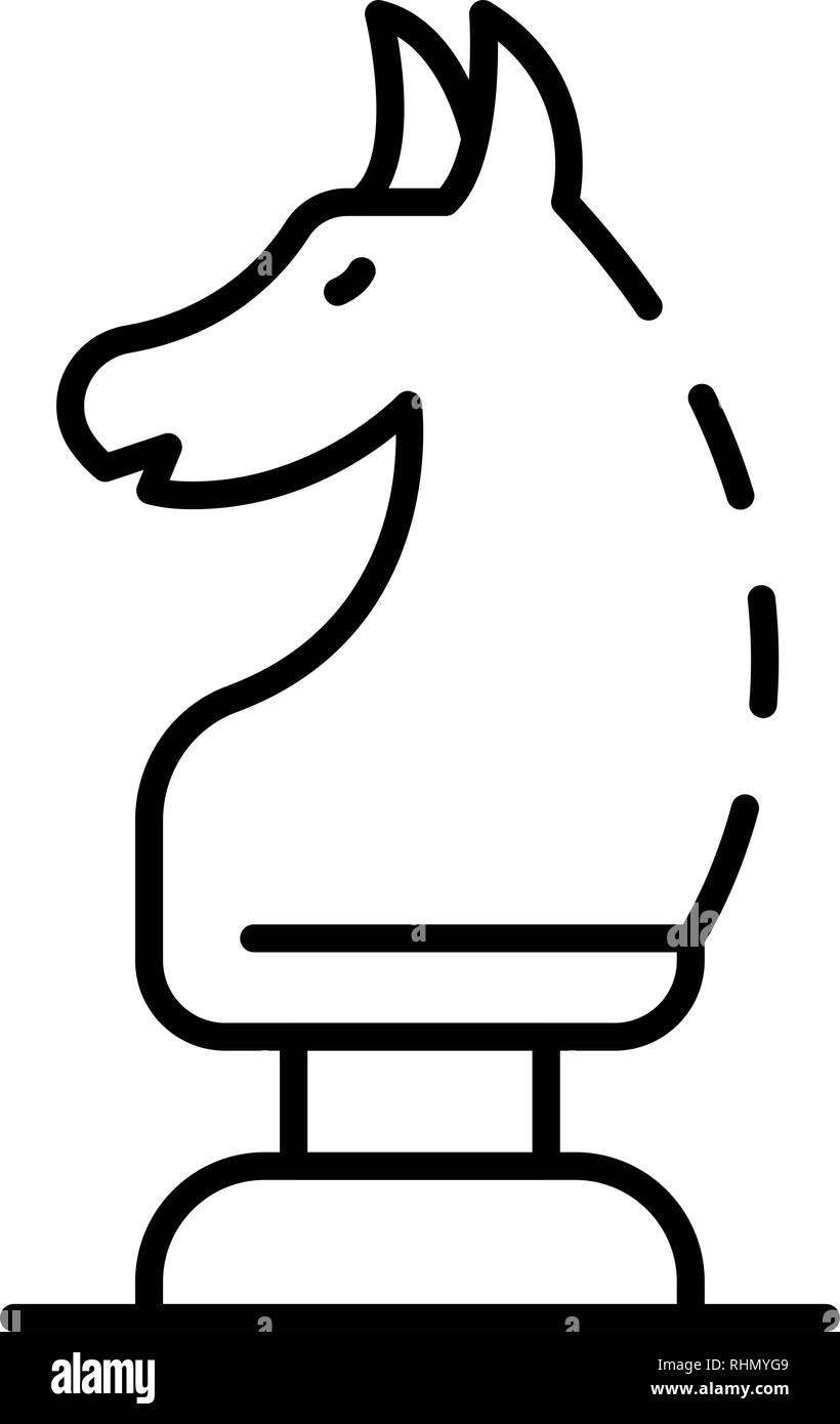 Schach Pferd Symbol Outline Style Stock Vektorgrafik Alamy