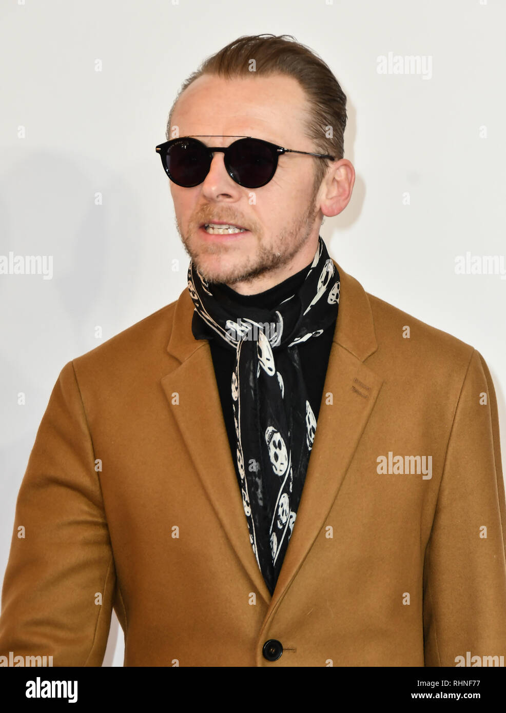 London, Großbritannien. 03 Feb, 2019. Simon Pegg kommt an das Zicklein, das König am 3. Februar 2019 im Odeon Luxe Leicester Square, London, UK. Bild Capital/Alamy leben Nachrichten Stockfoto