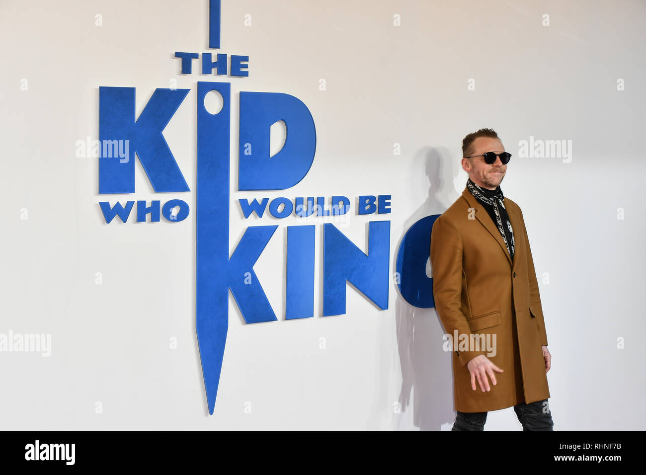 London, Großbritannien. 03 Feb, 2019. Simon Pegg kommt an das Zicklein, das König am 3. Februar 2019 im Odeon Luxe Leicester Square, London, UK. Bild Capital/Alamy leben Nachrichten Stockfoto