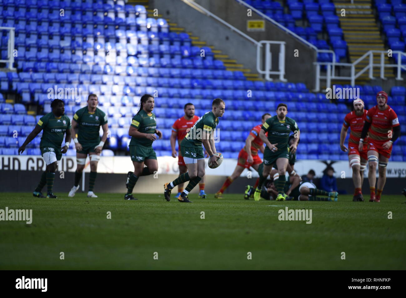 Reading, Großbritannien. 03 Feb, 2019. London Irish beat Coventry 27-17 im Madejski Stadium im Viertelfinale des RFU-Meisterschaft Cup 3 Frebruaru 2019 Credit: David Hammant/Alamy leben Nachrichten Stockfoto