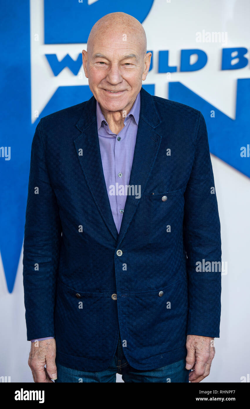 Patrick Steward besucht eine Galavorstellung von "Das Kind, das King' im Odeon Leicester Square gehalten würde. Stockfoto