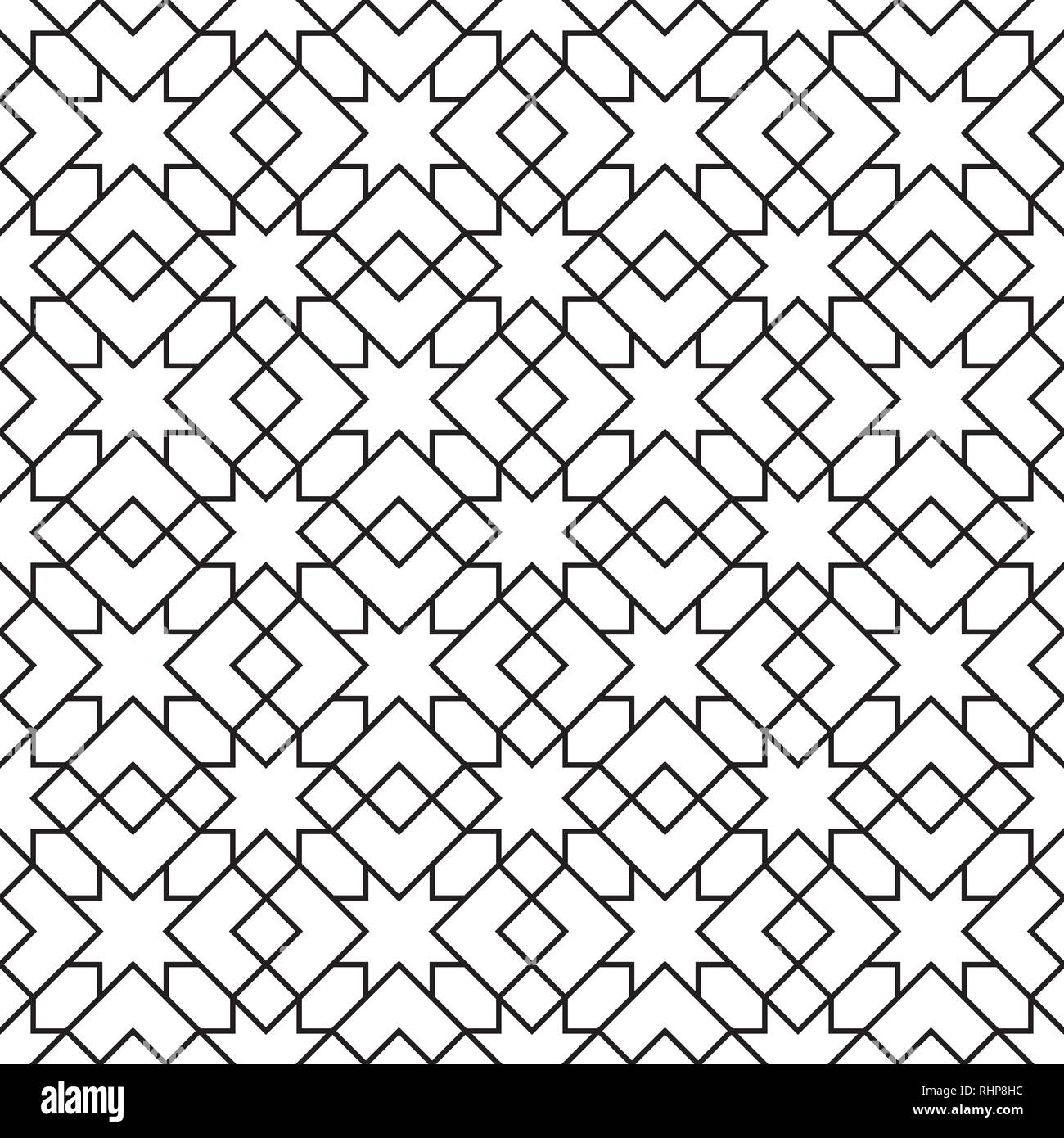 Nahtlose geometrische Muster Schwarz und Weiß Vector Illustration, Abstrakte textur grafik design Hintergrund Stock Vektor