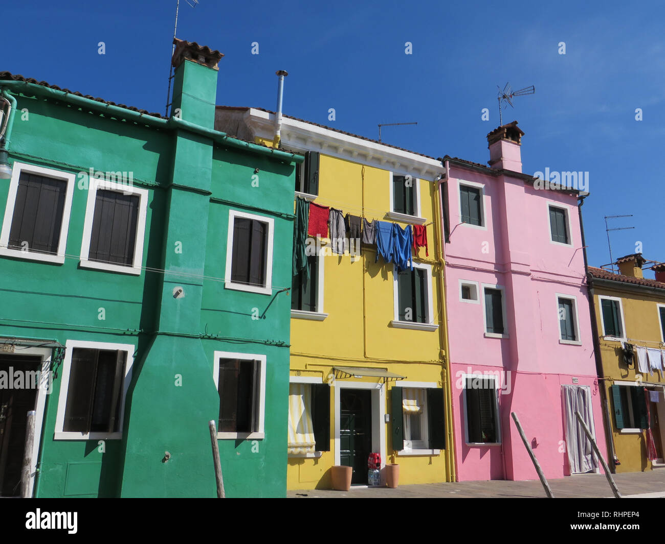 Bunte Häuser in Venedig, Italien Stockfoto