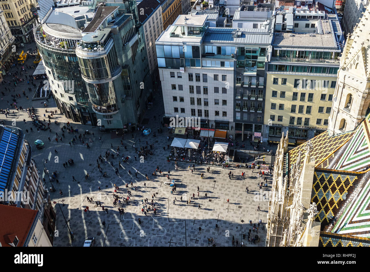 Stephansplatz vom Stephansdom in Wien, Österreich Stockfoto