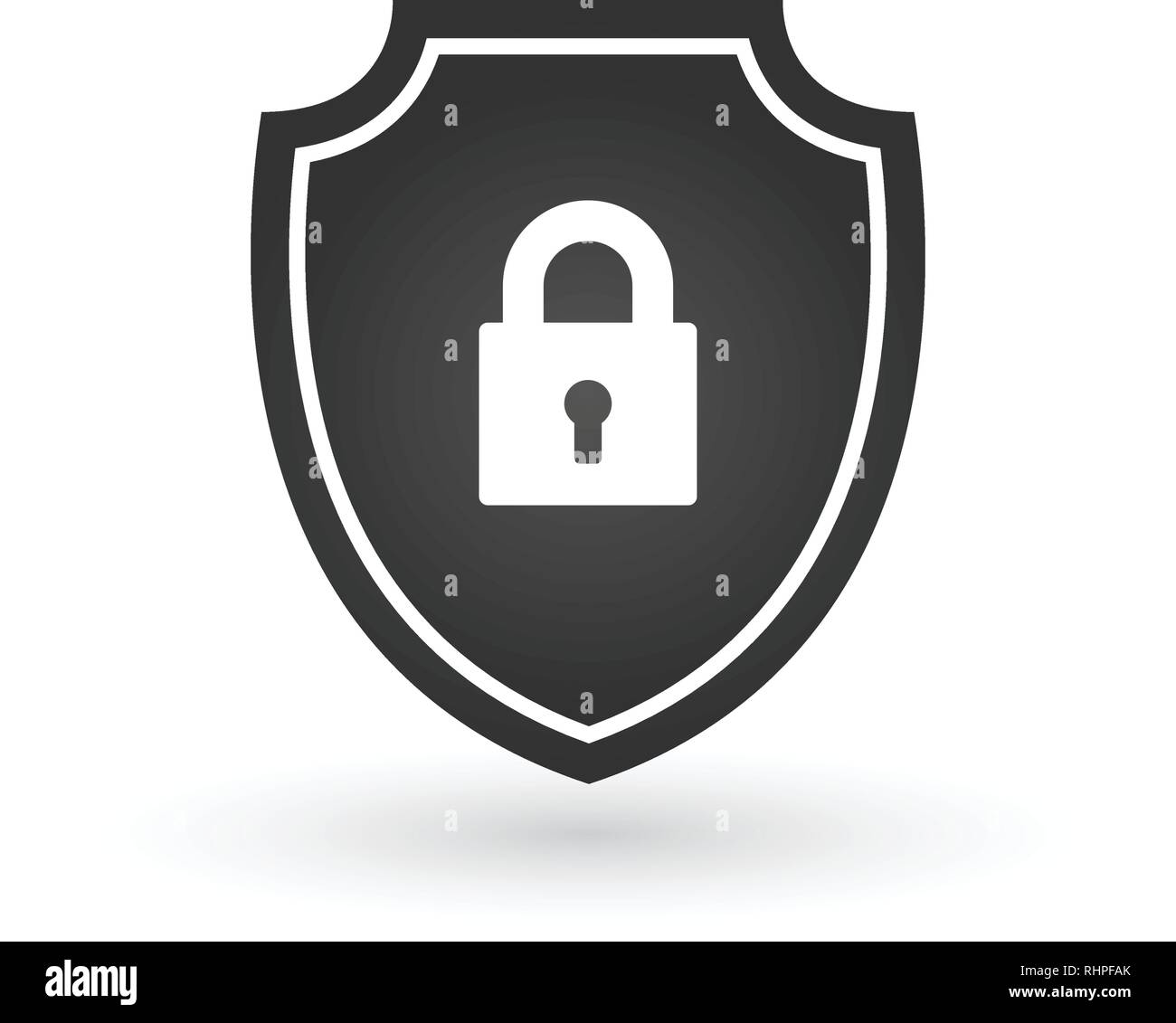 Abstrakte Security Shield mit Verriegelung, Symbol Sicherheit. Lock Symbol Sicherheit. Vector Illustration auf weißen isoliert Stock Vektor