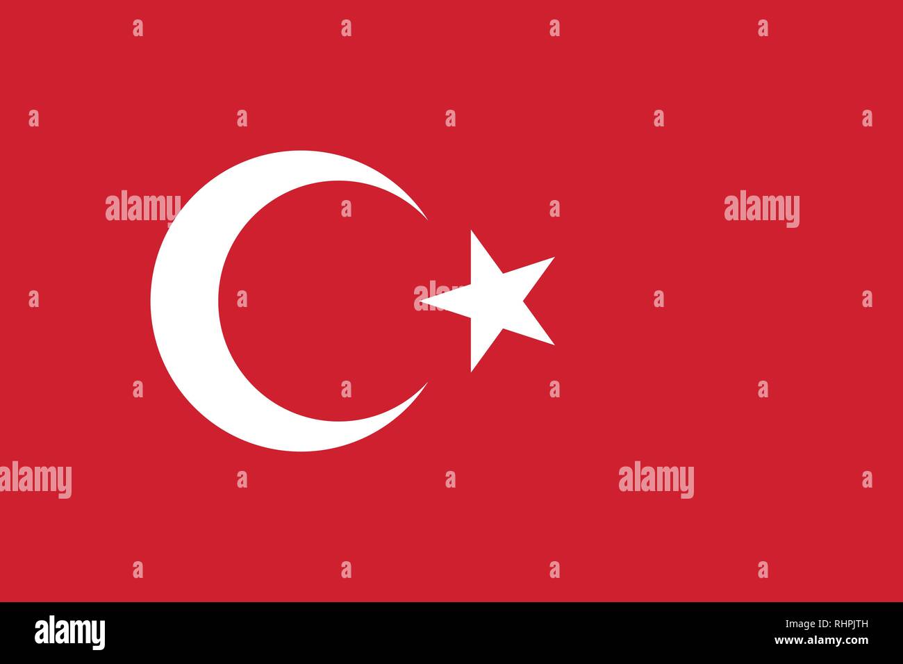 Vektor Bild für die Türkei Flagge. Auf der Grundlage der Offiziellen und dem genauen Türkische Flagge Abmessungen (3:2) & Farben (186 C und Weiß) Stock Vektor