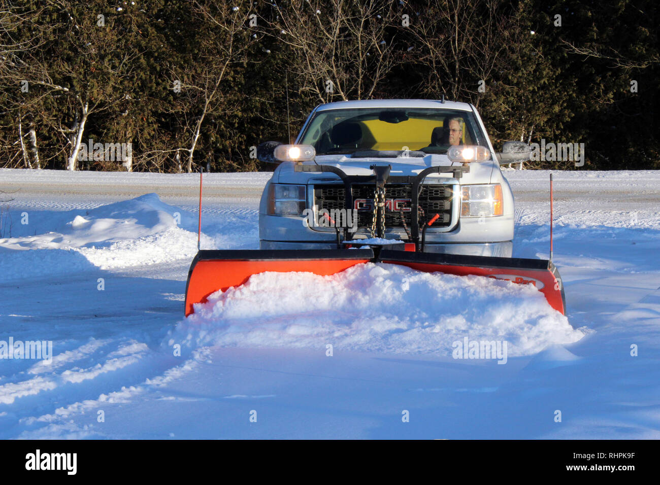 Schneepflug business operator Stockfoto