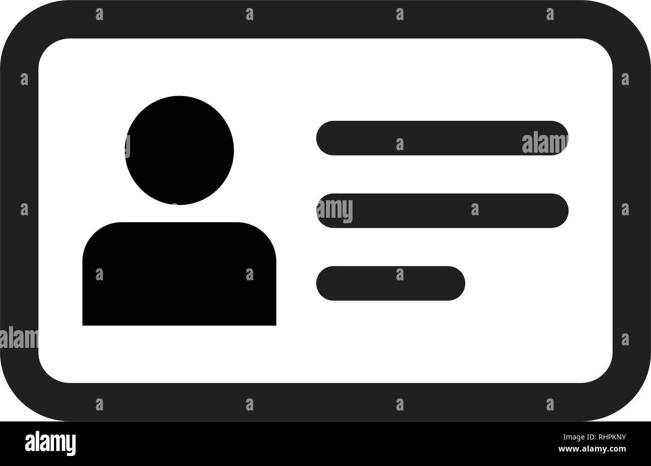 Name Symbol Vektor männlichen Benutzer person Profil avatar Symbol mit Personalausweis in flachen Farbe glyphe Piktogramm Abbildung Stock Vektor