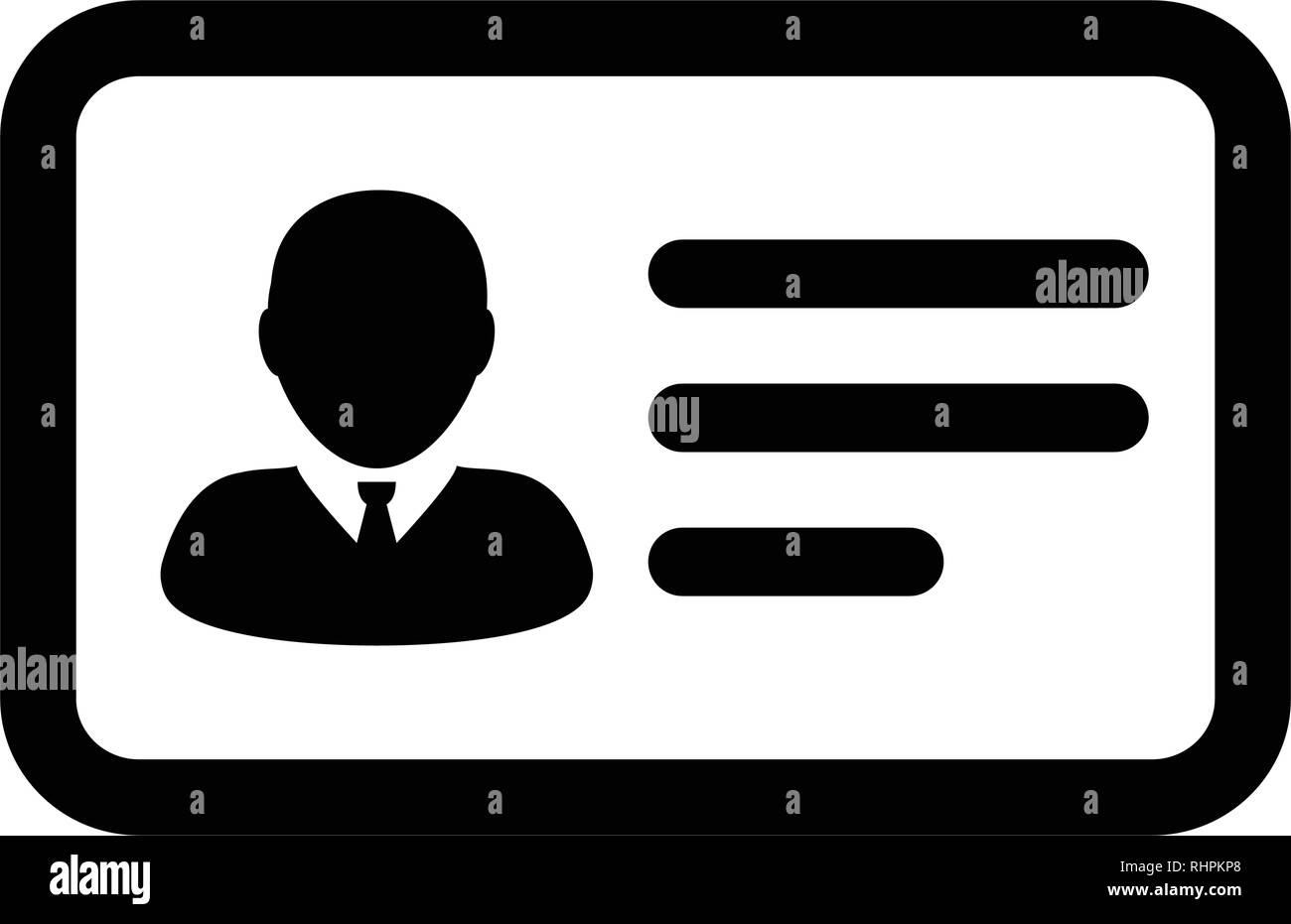 Personalausweis Symbol Vektor männlichen Benutzer person Profil avatar Symbol in flachen Farbe glyphe Piktogramm Abbildung Stock Vektor