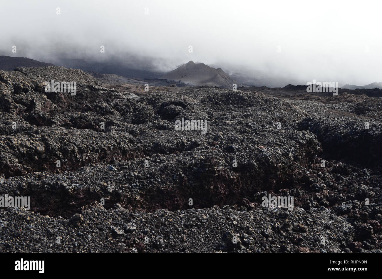 Mineral Landschaften am Piton de la Fournaise, Réunion Insel vulkanischen Massivs Stockfoto