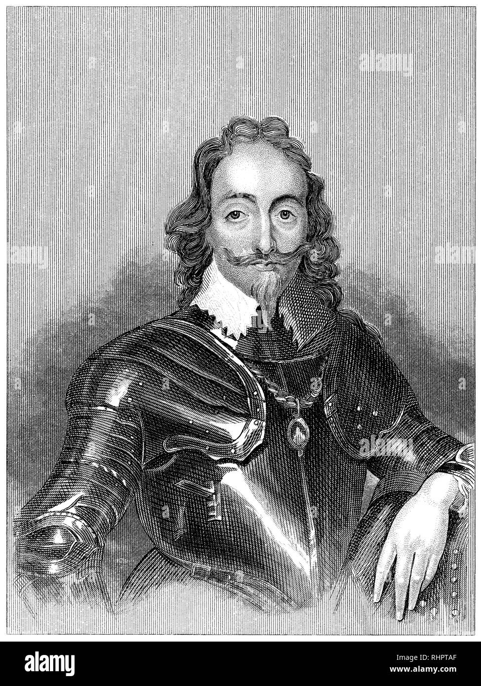 1853 viktorianischen Gravur von König Karl I. Stockfoto