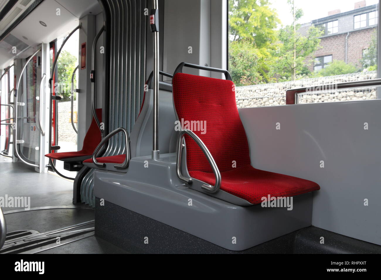 In der Straßenbahn Kabine Stockfoto