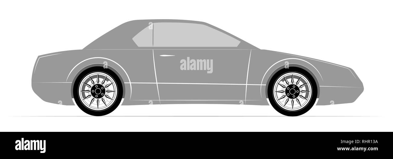 Einfache Gliederung eines modernen Sportwagens. Auto Business Logo oder Emblem Stock Vektor