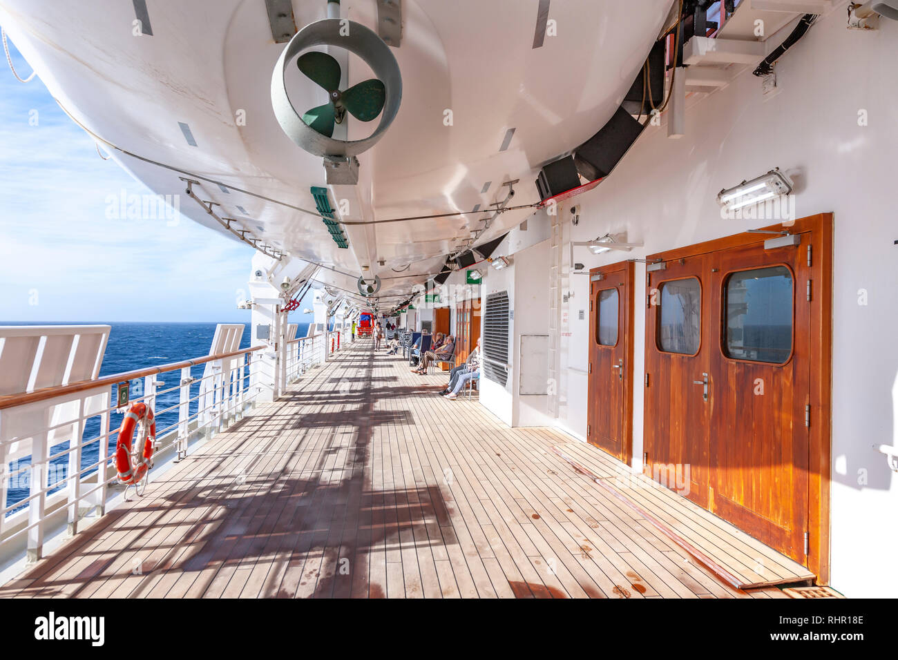 An Bord der P&O Arcadia auf Seine Weihnachten und Neues Jahr Kreuzfahrt in die Karibik, eine 28 tägige Rundreise von Southampton. Stockfoto