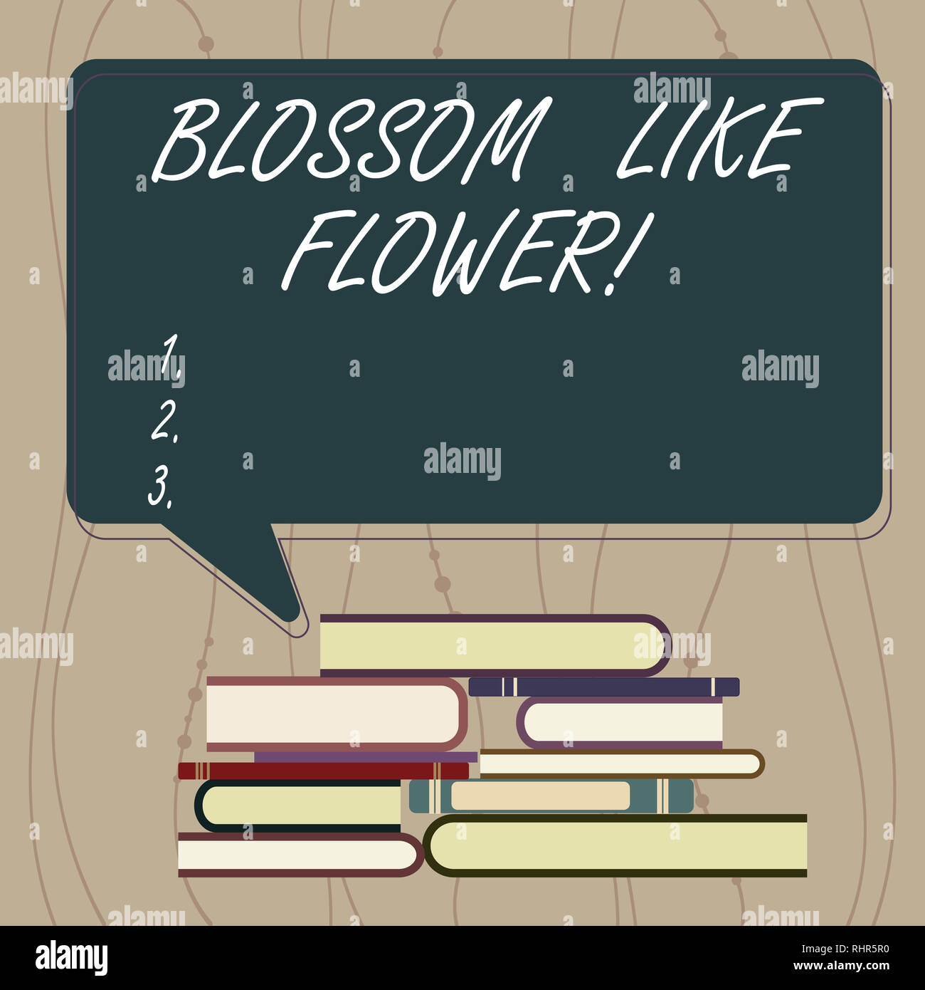 Schreiben Hinweis angezeigt Blühen wie Blume. Business foto Präsentation Pflanze oder Baum, dass die Samen oder Früchte unebenen Haufen gebundene Bücher bilden und Stockfoto