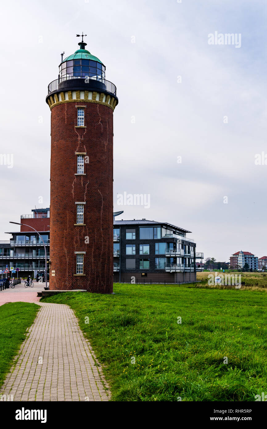 CUXHAVEN, Deutschland, Oktober, 07:Hamburg Leuchtturm an der Nordsee in Cuxhaven, Deutschland Stockfoto