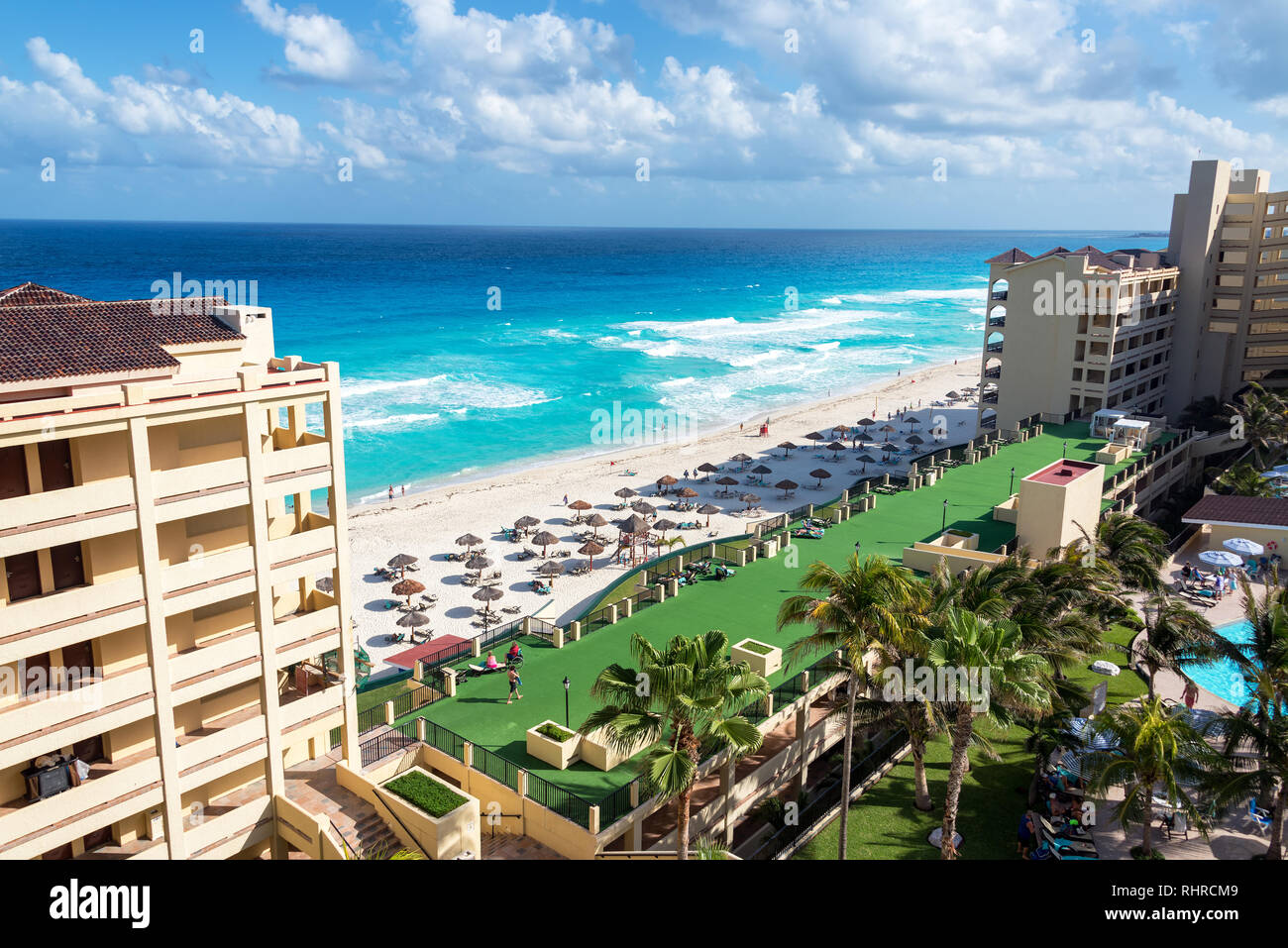 CANCUN, Mexiko - März 9: Resort und am Strand in Cancun, Mexiko, am 9. März 2017 Stockfoto