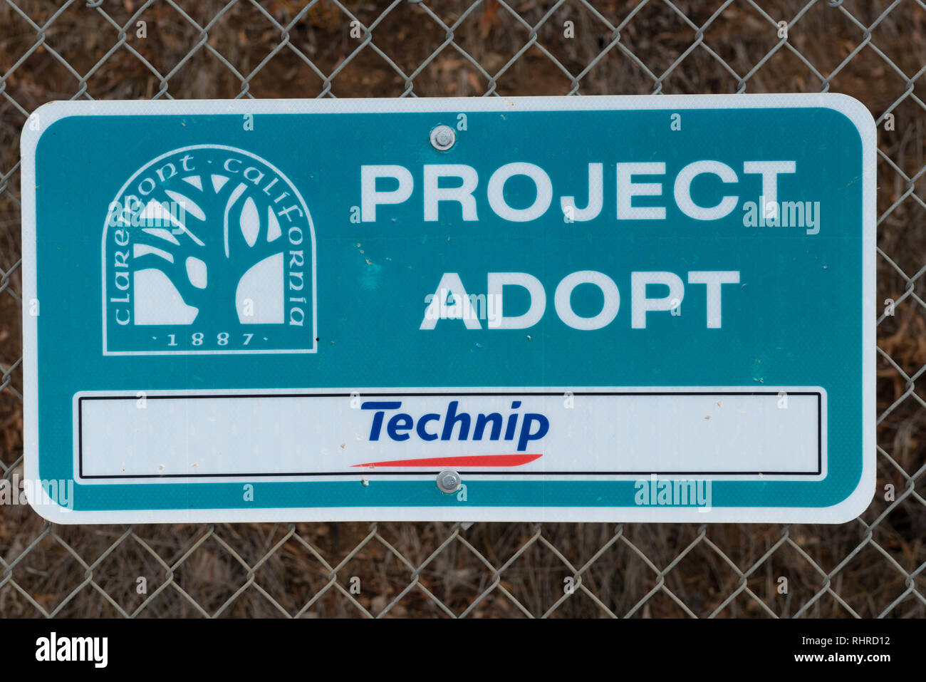 Zeichen der Projekt verabschieden, Claremont, Kalifornien, USA Stockfoto