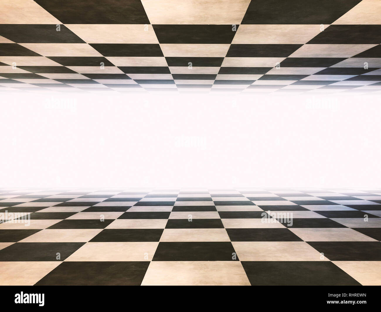 Checkered unendlichen Raum Hintergrund Textur. Stockfoto