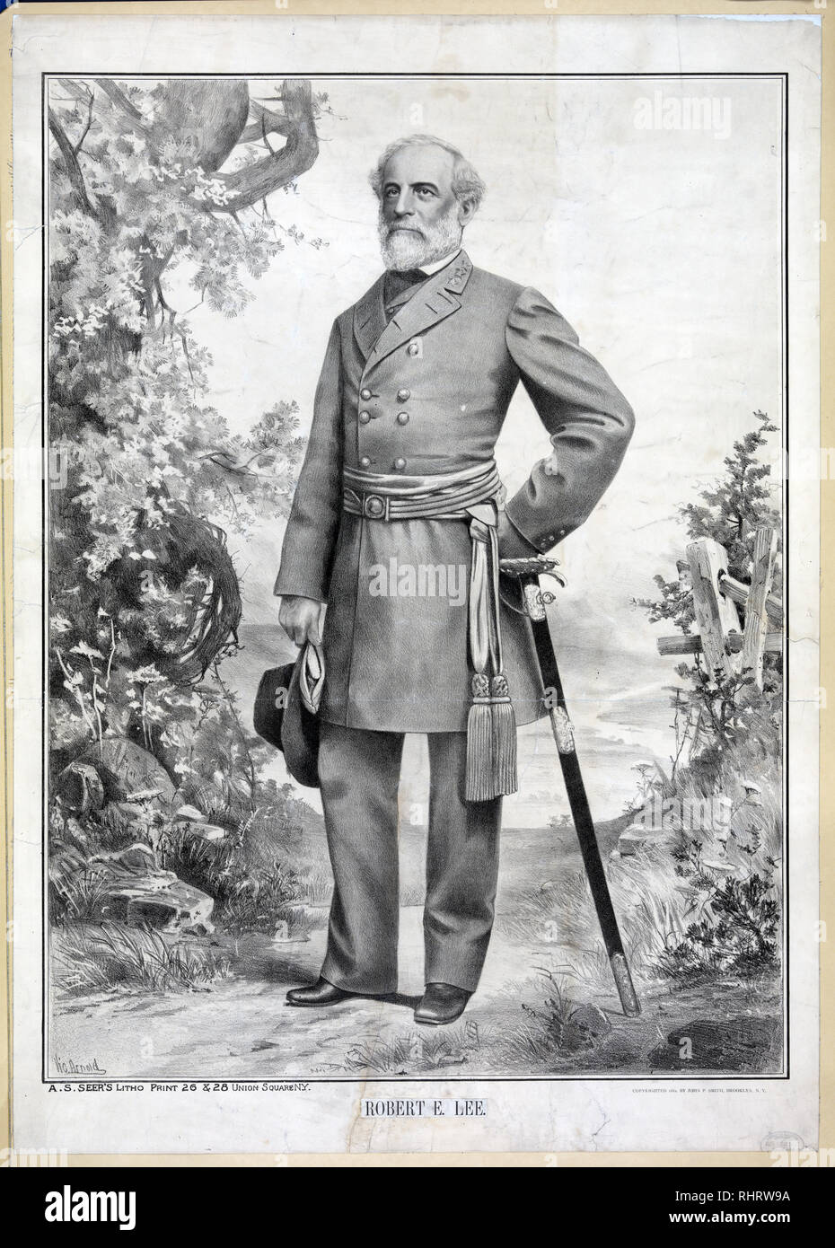 Drucken Übersicht Robert E. Lee, fulllength Portrait, stehend, mit