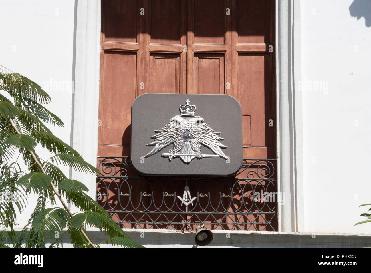 Venezuela Caracas 21/01/2012. Masonic Temple von Caracas. Stockfoto