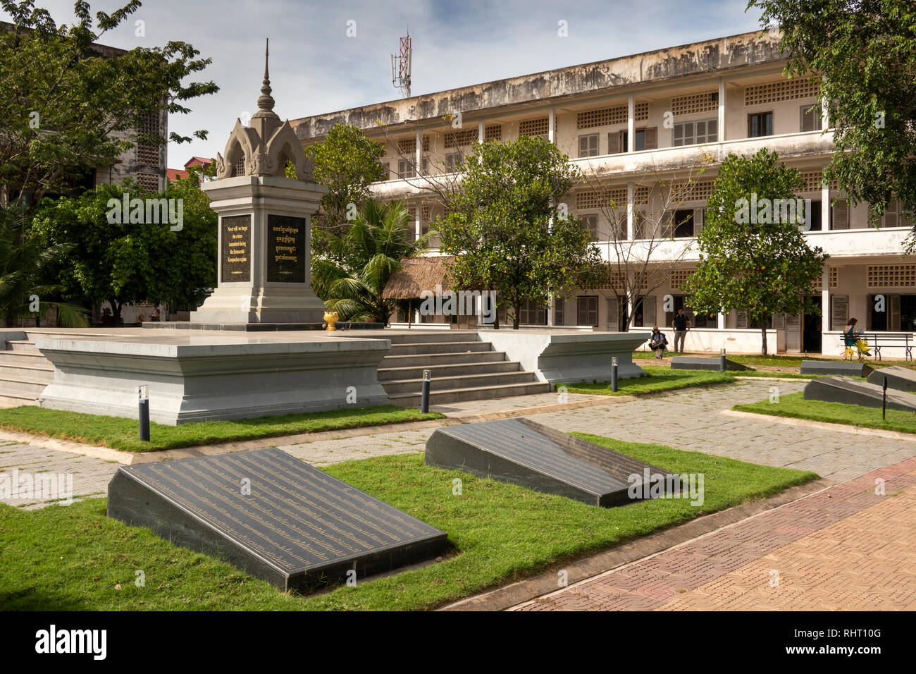 Kambodscha, Phnom Penh, Street 113, Tuol Sleng Genozidmuseum, Gedenkstätte für die Opfer der Roten Khmer S21, im ehemaligen Tuol Svey Beute High School Stockfoto